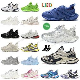 track led 3.0 multicolor sneakers designer casual shoes Tracks 3 LED Brand Triple s black sliver leather Nylon Printed Platform famous trainers men women sport scarpe