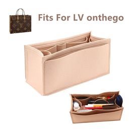 Fits for onthego Felt Cloth Insert Bag Organizer Makeup Handbag shaper on the go Organizer Portable Cosmetic Bags 2103223513191v