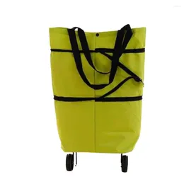 Storage Bags 2 In 1 Folding Shopping Bag Sundries Organiser Container Portable Oxford Cloth Cart Grocery Basket