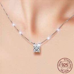 100% 925 Sterling Silver Necklaces Pendants Genuine With Chain For Women Fashion Jewelry D-049292R