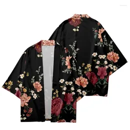 Ethnic Clothing 3 To 14 Years Kids Kimono Japanese Traditional Costumes Boys Girl Flower Print Haori Cardigan Jacket Children Beach Wear