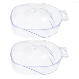 Nail Gel 2 Pcs Manicure Hand Soak Bowl Tools Polish Removing Spa Polishing Remover Salon Supply Acrylic Soaking Container