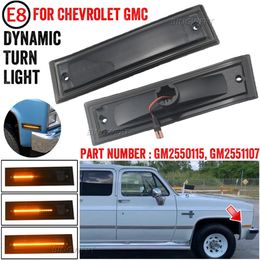 Smoked Black 2x LED Turn Signal Light Dynamic Side Fender Marker Sequential Lamp For Chevrolet C10 C20 C30 For GMC PICKUP 81-91 Strobe Light