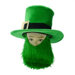 Berets Lrish Festival Green Hat With Beard Clover St. Patrick's Day Suit Dress Up