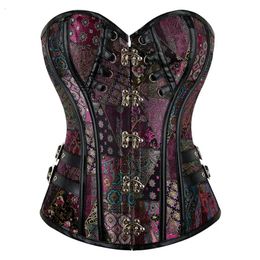 Other Panties Steampunk Overbust Corset for Women Sexy Vintage Gothic Clothes Goth Waist Laceup Bustiers Retro Plus Size Corselet Top 231204