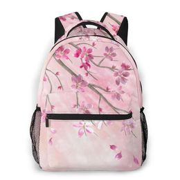 Style Backpack Boy Teenagers Nursery School Bag Spring Tree Branch Cherry Blossom Back To Bags156V