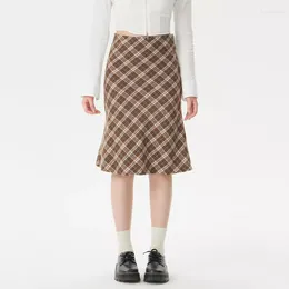 Skirts Women Petite Bias Midi Skirt In Cheque