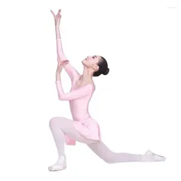 Stage Wear Children's Girls' Ballet Dance Dress Adult Women's Bodysuit Long Sleeve Gymnastics Suits Practice Clothing 5110