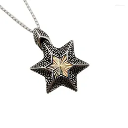 Pendant Necklaces Stylish Retro316L Stainless Steel 2 Tone Star Necklace Gold Color Men Jewelry