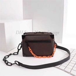 Designer Bags Solar Ray Soft Trunk Box Mini Leather Shoulder Bag Chain Clutch Monograms Canvas Chains Handbag Brand Womens handle 335d