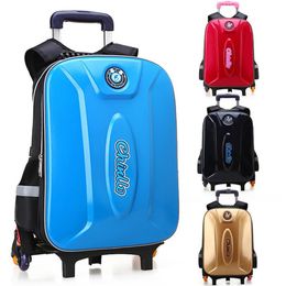 Removable Children School Bags 6 Wheels Stairs Kids Boys Girls Backpacks Trolley Schoolbag Luggage Book Bag Backpack Mochila274T