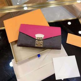 Luxury 3A high-end classic letter pattern wallet with frame ladies leather rectangular flip wallet clutch whole 02330h