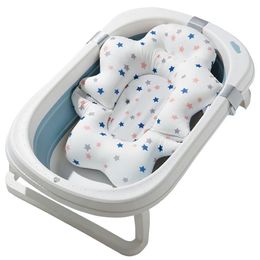 Bathing Tubs Seats Mtifunctions Foldable Baby Bath Tub Pads Seat Support Mat Borns Bathtub Anti-Slip Soft Breathable Body Cushion Drop Dhuug