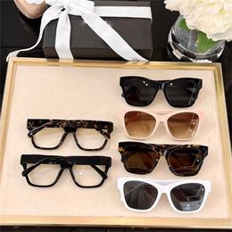 Sunglasses New High Quality Plate frame small fragrant wind love for women sun UV resistant box sunglasses