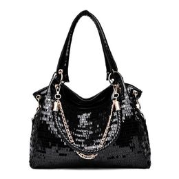 Shoulder bag luxurys Designers Bags Solid Sequin Womens Handbag Large Capacity Handbags Multipurpose Black Bag Messager Slanting P231x