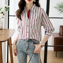 Women's Blouses Causal Loose Ladies' Shirts For Elegant Style Button-Down Tops With Graceful Design Spring Autumn Blusa Mujer