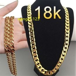 Fashion Cuban Chain 18k Gold Plated Hip Hop Necklace For Women Men Jewelry Necklace Charms Jewellery Choker