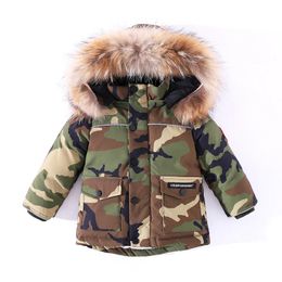 Down Coat 30 Degrees children s winter clothing Camouflage thick down jacket for little boys Warm red coat girls 2 8T 231204