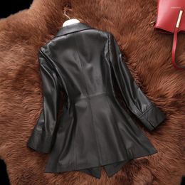 Women's Leather 2023 Casual Women Genuine Jacket Spring Autumn Natural Sheepskin Coats Real Ladies Jackets HQ16-CJX1601