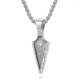 Pendant Necklaces Retro Eye Of Horus Ankh Egyptian Cross Necklace Spearhead Arrowhead For Men Stainless Steel Jewelry203O