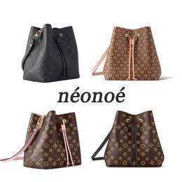 cowhide Leather neonoe bucket Drawstring Designer bag M44020 M45256 Womens mens Clutch Bags Luxury Cross Body Shoulder travel Totes 2 sizes with strap Purse hand bag