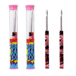 Accessories Rosin Dab Stainless Steel Tools Square Resin Handle Picking Oil Dabber for Dry Heb Wax Atomizer Kit pk Titanium Tool with Plastic Tube