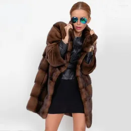 Women's Fur 2023 Fashion Women Coat Long Sleeve Solid Colour Cardigan Loose Elegant Chic Western Style Ladies For Winter