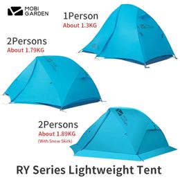 Tents and Shelters RY Series Camping Tent 1 2 People Outdoor 1 3kg Lightweight PU4000MM Portable Snow Skirt Gift Floor Mat Ultra 231202