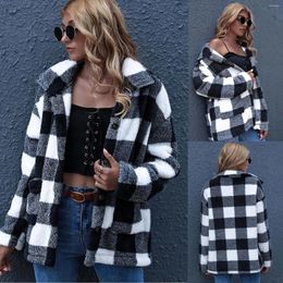 Women's Jackets Casual Long Sleeve Plaid Color Block Pocket Coat Vest Lightweight Warm Jacket Women