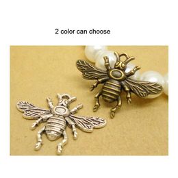 Items100pcslot Alloy Bee bronze or silver Plated Charms Pendant Fit Jewellery DIY 2524MM8795748259S