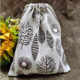 Coffee Tree Linen Drawstring Bags 8x10cm 9x12cm 10x15cm 13x17cm pack of 50 Eyelash Makeup Jewellery Gift Pouches302b