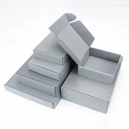 Gift Wrap 5pcs Grey Boxes For Small Business Mailer Corrugated Cardboard Christmas Package