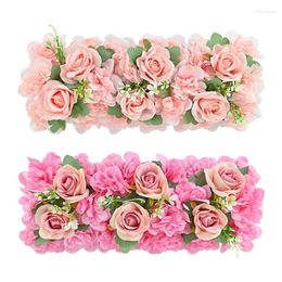 Decorative Flowers 54X23CM Artificial Rose Stripe Flower Arrangement Forest Series Scene Decoration Wedding