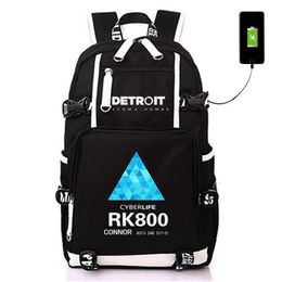 Backpack Detroit Become Human Bag Rucksack Printing Schoolbag For School Boy Girls Student Travel2369