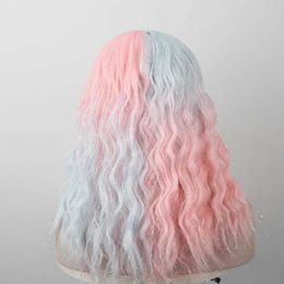 yielding New wig Colour gradient fashion medium length curly hair Halloween Christmas themed wig