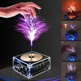 Other Home Garden Tesla Coil Bluetooth compatible Music Touchable Artificial Lightning Spark Toy Frequency Voltage Pulse Electric Arc Generator 231204