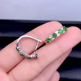 Stud Earrings Natural Tsavorite Elegant Lovely Green S925 Silver Female Party Fine Gift Jewellery