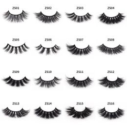 3D Mink Hair False Eye Lashes with diamond shape box 5 Colours 16styles for eyelash in stock LL