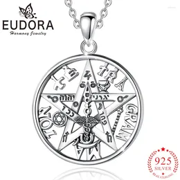 Pendants Eudora 925 Sterling Silver Tetragrammaton Pentagram Amulet Necklace Gothic Pendant Men Women Vintage Personality Jewellery Gift