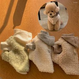 Dog Apparel Fall And Winter Season Pet Warm Splicing Hooded Vest Clothing Small Medium-sized Dogs Cats With The Same Cute