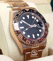 Luxury Watch Rolaxes New Version Counter quality watch ROOT BEER 18K Rose Gold Ceramic Watch Box/Papers 3186 Movement Automatic ETA Diving Swimming Mens