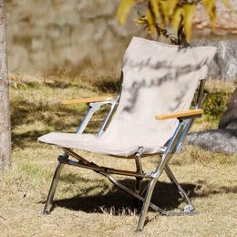 Camp Furniture Outdoor Folding Chair Aluminum Alloy Portable Reclining Camping Leisure Arm Real Relax Fishing Beach