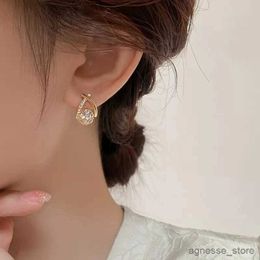 Stud Fashion Cross Stud Earrings For Women Girls Korean Style Elegant Crystal Jewellery Ear Rings Fishtail Lady Earrings Gift R231204