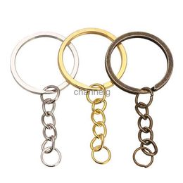 Key Rings Louleur Key Chain Key Ring Keychain Bronze Rhodium Gold Colour 28mm Long Round Split Keyrings DIY Jewellery Making Wholesale YQ231204