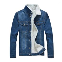 Men's Jackets 2024 Winter Thick Warm Fashion Boutique Solid Color Casual Denim Jacket / Male Wool Coat Large Size S-6XL