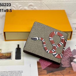 Designer Wallets Men Animal Short Wallet Leather Black Snake Tiger Bee Wallets Women Long Style Purse Wallet Card Holder With Box245Z