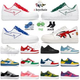 2024 New Bapestar Designer Casual Shoes Patent Leather Luxury OG A Bathing Ape Sneakers Mens Womens Platform Trainers Star Shoe SK8 STA Original Sneakers Dhgate 36-47