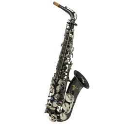 New black nickle plated body nickel silver keys R54 alto saxophone with case <<