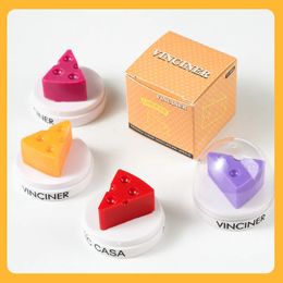 Lipstick 8g Creative Cheese Shape Cute Lip Balm Warm Moisturizing Hydrating Oil Care To Temove Dead Skin Beauty Makeup 231204