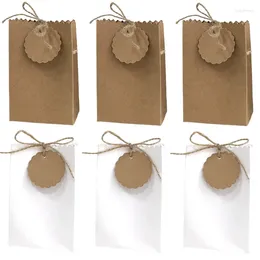 Gift Wrap 50pcs Retro Kraft Paper Bag European Bags DIY Candy Jewelry Chocolate Packaging With Rope Label Wedding Party Favors